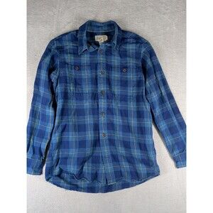 Duluth Free Swingin' Flannel Shirt Trim Fit Men's Medium Blue Plaid